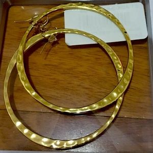 Hammered 14k Gold Hoop Earrings by Adia Kibur